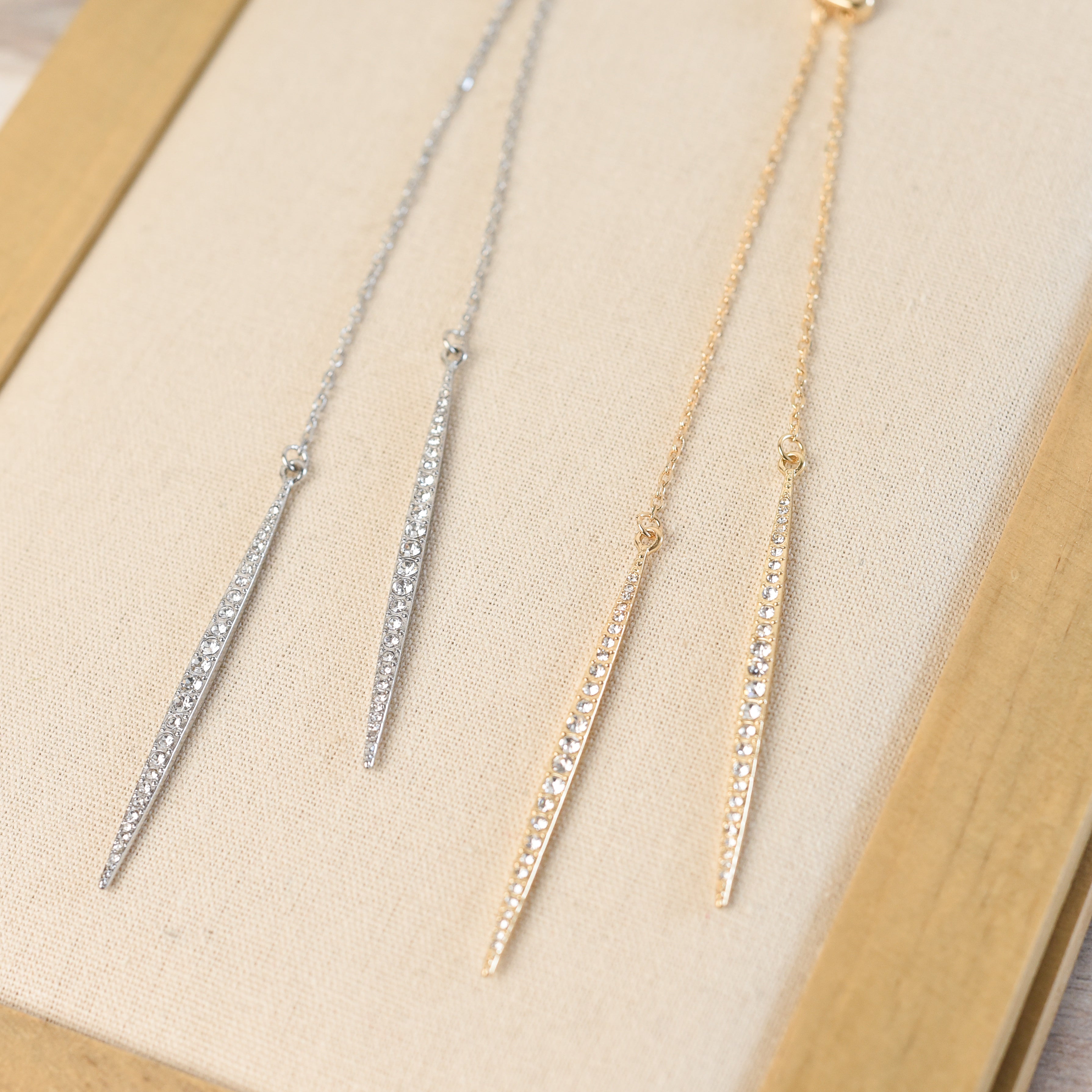 Pave Lariat Pendant Necklace